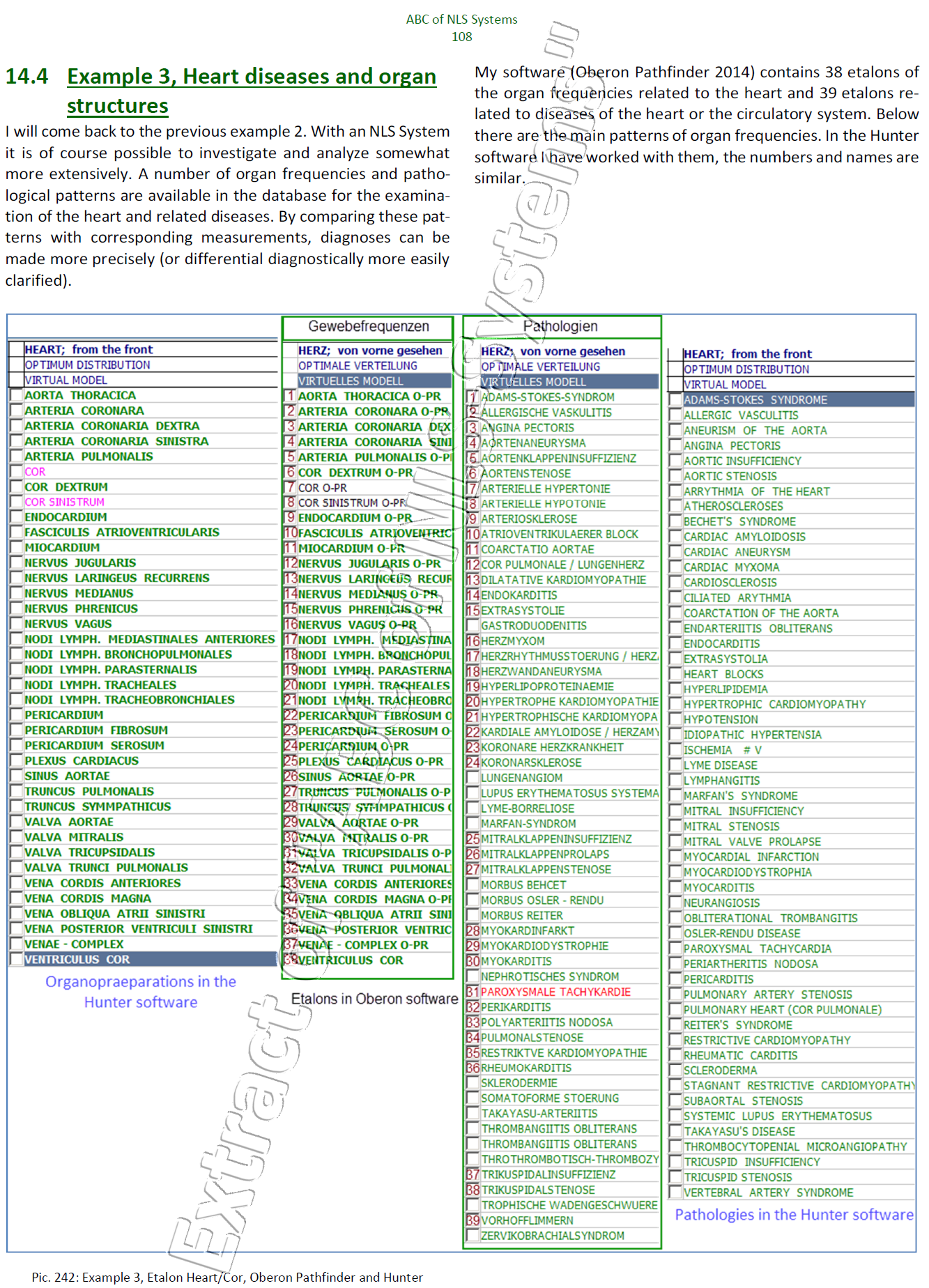 Example heart diseases and organ structures